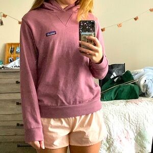Patagonia organic cotton hoodie in mauve